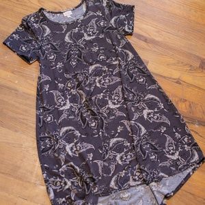 LulaRoe Carly Gray Paisley Dress